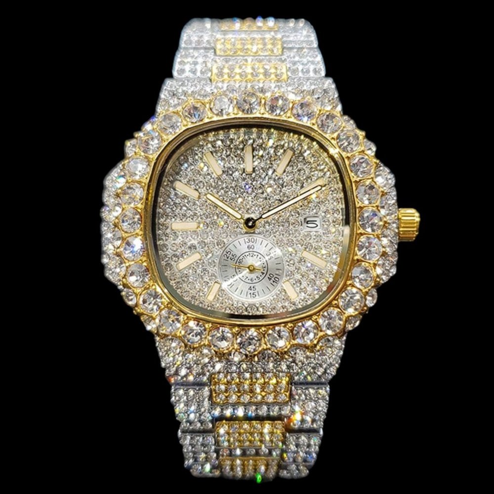 VVS SHINE LUXURY FULL ICE CHRONOGRAPH EDITION DIAMOND WATCH